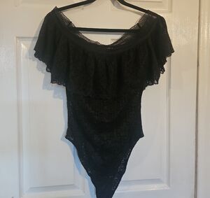 Victoria's Secret Black Lace Bodysuit